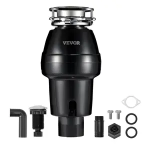 fathersdaygift  VEVOR Garbage Disposal, 3/4 HP 3260RPM Continuous Feed Food Waste Disposer, 3-Bolt Mount Food Waste Grinding System with Sound Reduction, Power Cord Splash Guard for Kitchen Sinks