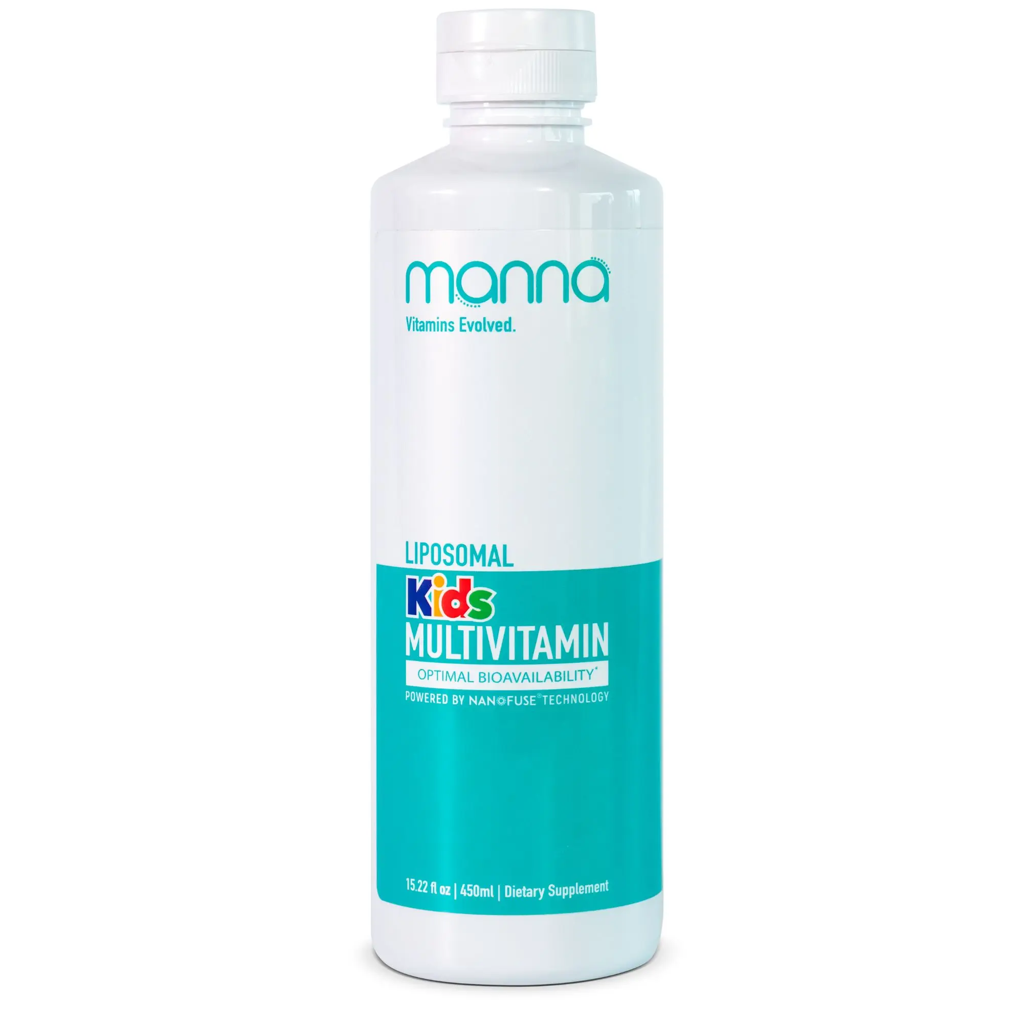 Manna Vitamins Evolved - Liposomal Kids Multivitamin for Ages 1+| Liquid Children's Multivitamin | Kid-Approved Flavor | 13 Essential Nutrients for Healthy Growth, Immunity, and Brain Power