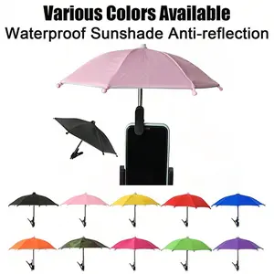 Mobile Phone Sunshade Umbrella, Sun Parasol Umbrella With Clip Holder, Protects Phone From Rain And Sun, Features Anti-Glare And Anti-Reflective Screen Protection, Suitable For Mobile Phones, Navigation Devices, Etc., Travel Essential