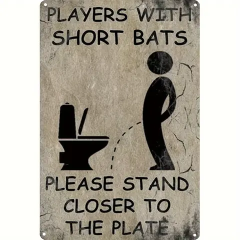 Vintage Rectangular Metal Sign - Retro Funny Wall-Mount Toilet Plaque, Home Decor Products, 8"x12"/20cmx30cm, Man Cave Bathroom Decor, 1-Count, Vintage Metal Sign