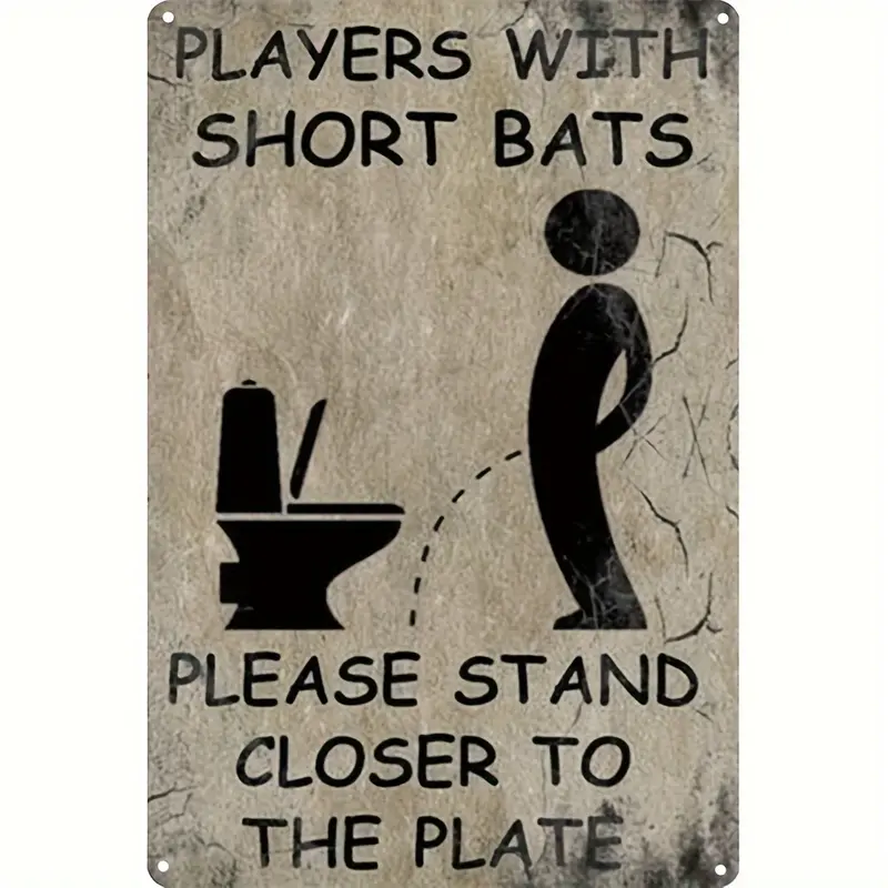 Vintage Rectangular Metal Sign - Retro Funny Wall-Mount Toilet Plaque, Home Decor Products, 8"x12"/20cmx30cm, Man Cave Bathroom Decor, 1-Count, Vintage Metal Sign