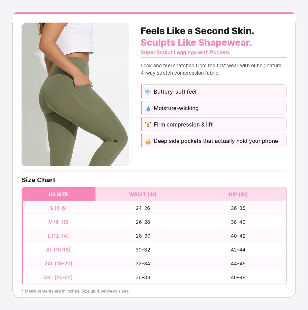 Super Sculpt Leggings w/ Pockets - Booty Lifting & Tummy Snatching Effect Super Sculpt Leggings w/ Pockets - Booty Lifting & Tummy Snatching Effect