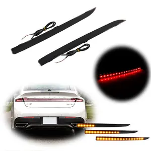 2PC Red LED Rear Reflector Brake Tail Sequential Signal Lights For Lincoln MKZ 2013 2014 2015 2016 2017 2018 2019 2020 Replace OEM DP5Z15A448B, DP5Z15A449B ﻿