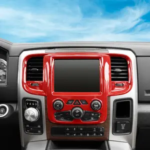 Custom Carbon Fiber Center Console Navigation Panel Cover Trim, Car Interior Decoration Auto Accessories for Dodge RAM 2011-2017 Dashboard Automotive Vinyl Decal Adhesive Decals