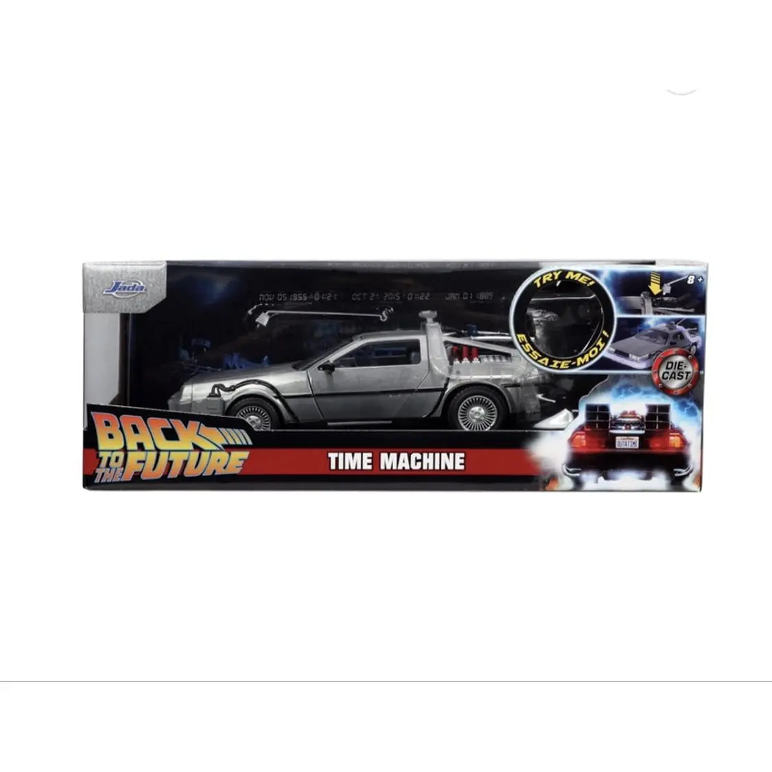 Jada Hollywood Rides 1:24 Scale Die-Cast DeLorean Time Machine from Back to the Future Collectible Model Car