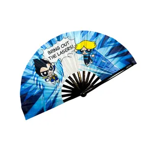 LASERS Rave Fan | EDM Hand Fan | Folding Fan | DBZ Inspired Rave Fan | Large Hand Fan | Clack Fan | Rave Accessory | Festival Essential
