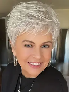 Elegant Women's Short Synthetic Glueless Wig, Heat Resistant Fiber, Premium Inner Net, Suitable All Seasons, Perfect for Any Occasion, Glueless Hd Wigs, Glueless Wear Wig