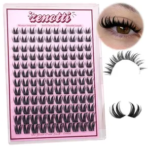 Rabbit Eyelash Cluster Series Cartoon Style, Fine Faux Mink Lashes Extension, Anime Fairy Single Root Design, Wet Look Effect, Fluffy False Eyelashes