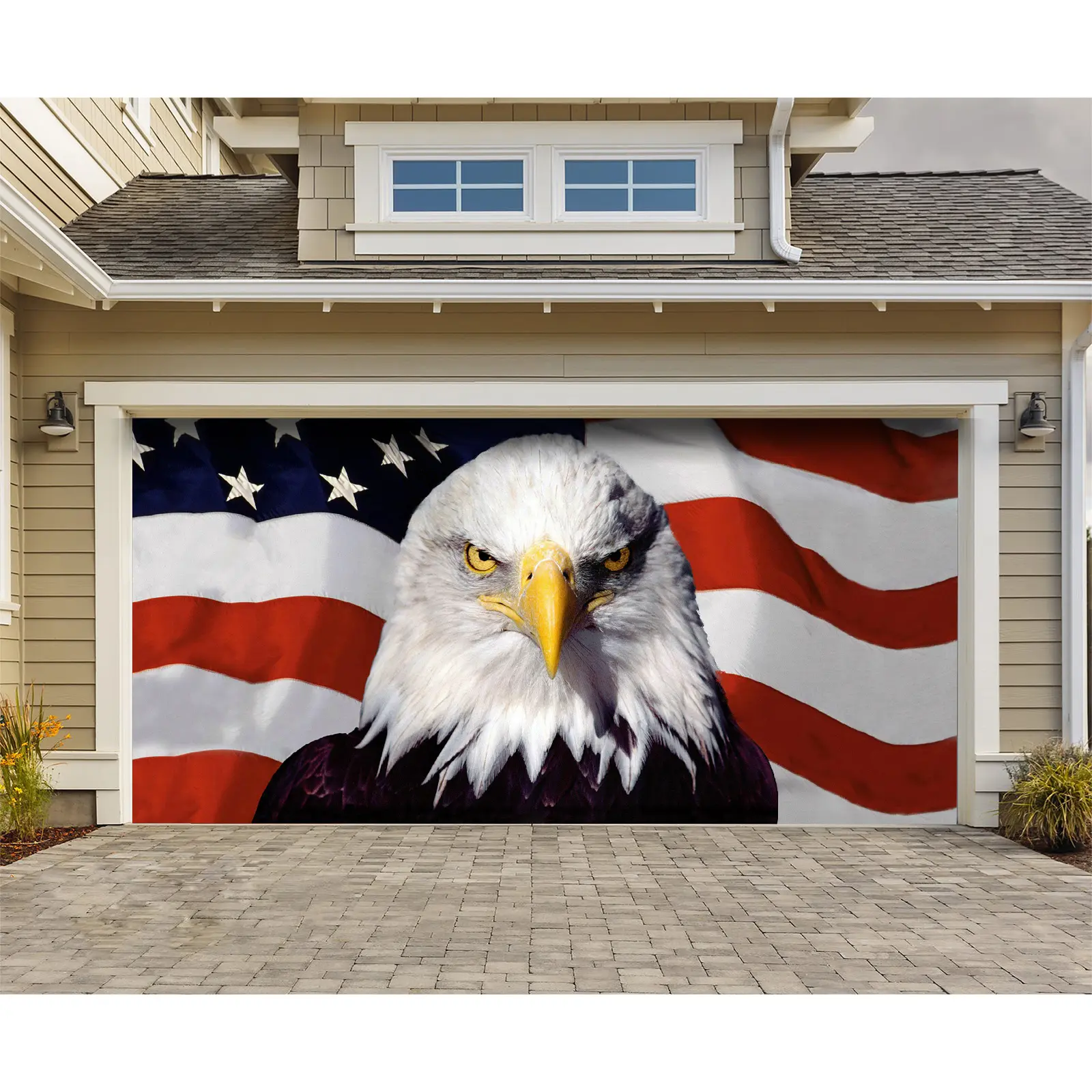 Show Your Patriotism on Independence Day with American Flag Garage Door Decoration - Banner and Wall Art