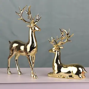 Luxurious Christmas Reindeer Statues, Perfect for Home and Living Room Decor, Bar Display, Holiday Desk Accent, Ideal Gift, Ornaments
