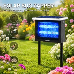 Lorins Solar Powered Bug Zapper, 4500V High Voltage Mosquito Killer, 2000 Sq.ft Cordless Rechargeable Waterproof Electric Fly Trap with Grounding Bracket, Portable Pest Control for Indoor, Patio, Backyard, Garden, Camping, RV, Pond