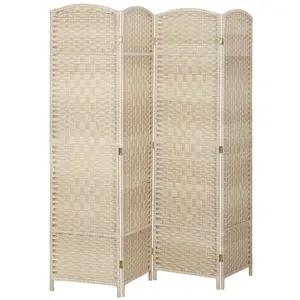 Folding Room Divider Screen 4 Panel 6' Tall Privacy Screen Renter Friendly 63 Inch Wide Screen Opens Instantly Creates Private Nook For Bedroom Or Living Room