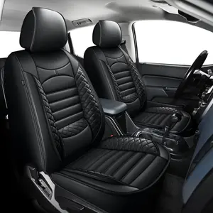 AOMSAZTO Custom Leather Truck Seat Covers Full Set, Truck Accessories, Waterproof, Wear-Resistant, Full Coverage 5-Seat Black Auto Protectors Fit for 2015-2026 Chevy Colorado & GMC Canyon Crew Cab Z71 LT ZR2, Car Seat Decorative fathersdaygift