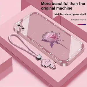 Suitable for [iPhone Xs Max] Brand new premium phone case,  Free four-leaf clover lanyard，drop-proof and fingerprint-resistant，simple and elegant design，multiple colors available YM99