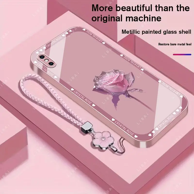 Suitable for [iPhone Xs Max] Brand new premium phone case,  Free four-leaf clover lanyard，drop-proof and fingerprint-resistant，simple and elegant design，multiple colors available YM99