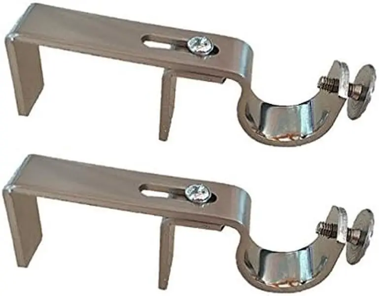 NoNo Bracket - No Drill Curtain Rod Bracket Attachment Over Blinds (Satin Nickel)