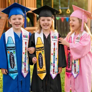 Personalized Crayon Graduation Stole 2026, Custom Name Sash, Kindergarten Preschool Graduate Gift, Cute Class of 2026 Stole Gift