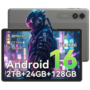 TABWEE Android 16 Tablet 11Inch, 90 Hz Display OTG Reverse Charge, 24GB RAM+128GB ROM (2TB TF), Unisoc T7250 Octa Core, 8000mAh, 13MP+8MP, 5G WiFi/Widevine L1/ GPS/Gemini AI