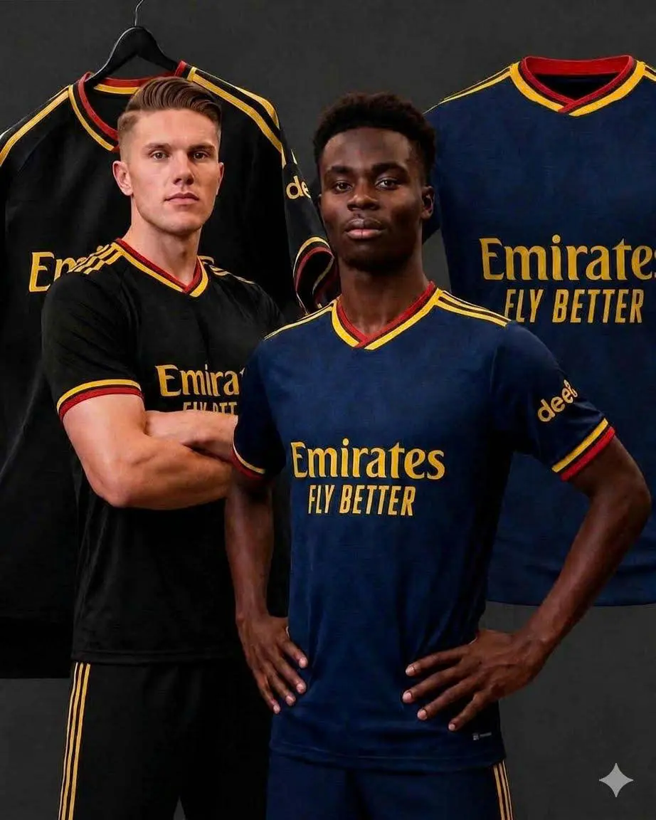 North London Cannons Black and Navy Soccer Jerseys – Unisex Two-Design Football Shirts with Gold and Red Trim, Full-Detail Short Sleeves, Breathable Athletic Fabric and Comfortable Match Day Fit for Training, Stadium Events and Casual Fan Wear Styles