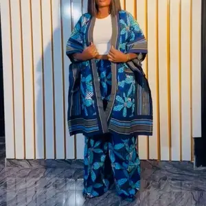 70% COTTON SOFT AFRICAN PRINT & ASOOKE KIMONO & BAGGY PANTS, One Size Fits All KIMONO AND BAGGY PANTS, Stylish Design for Women's Wear - Womenswear, Clothing Suits Top Comfort Trouser Comfortable Outfits Style Elegant