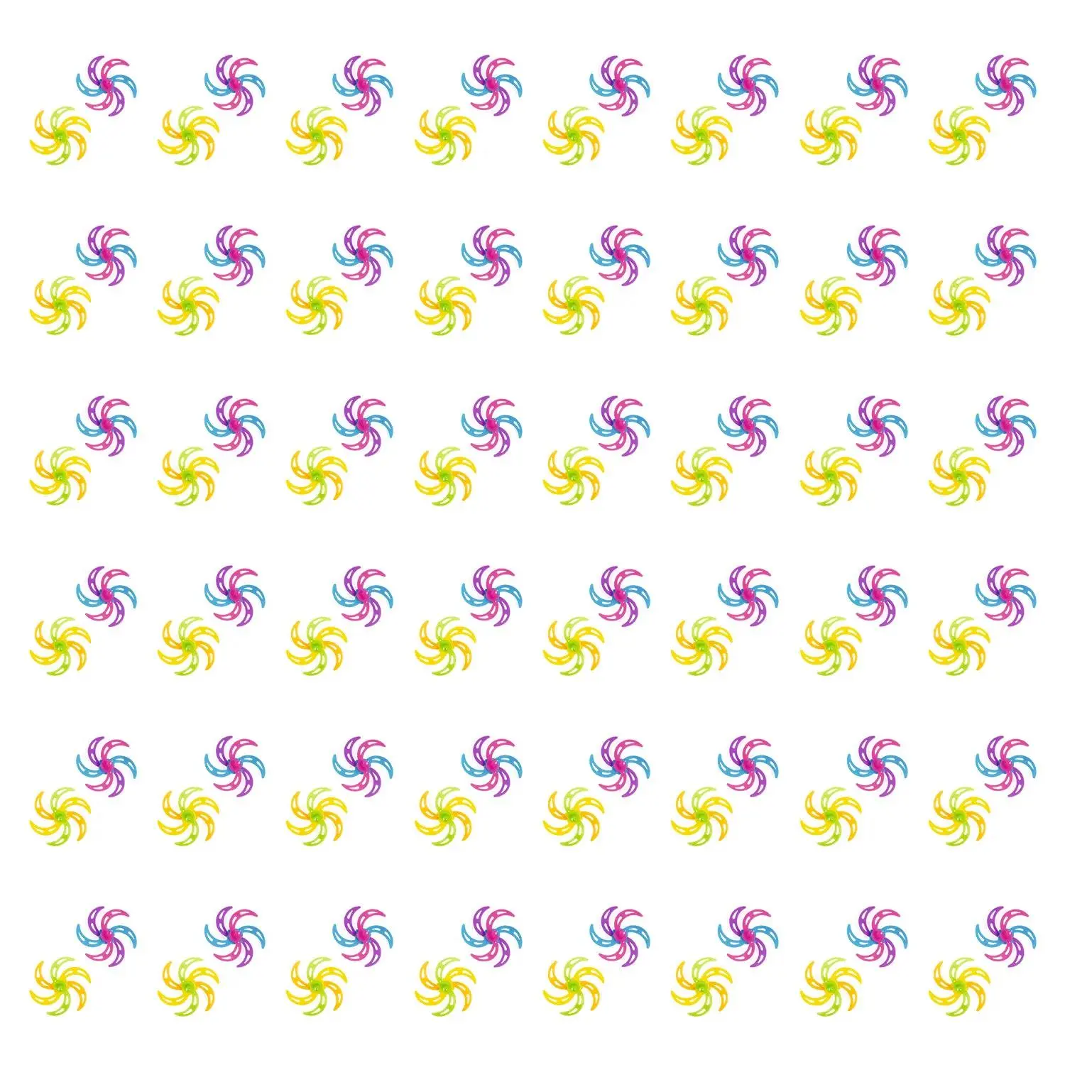 1 3/4" Bulk 48 Pc. Multicolored Neon Plastic Spin Top Fidgets