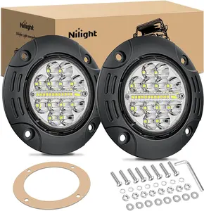 Nilight Flush Mount LED Light Pods 2PCS 5 Inch 36W Upgraded Spot Flood Combo Beam Round Driving Light Fog light LED Work Light Backup Light Bumper lights for Offroad 4x4 Truck SUV Vehicle dealsforyoudays