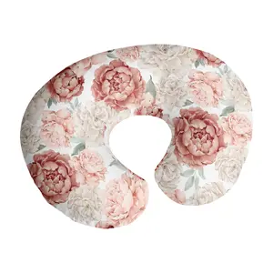 Sweet Jojo Designs Blush Pink Boho Shabby Chic Floral Girl Nursing Pillow Cover Baby Breastfeeding Slipcover Infant Newborn Nursery Bottle Pillowcase(Pillow NOT Included) - Ivory Bohemian Watercolor