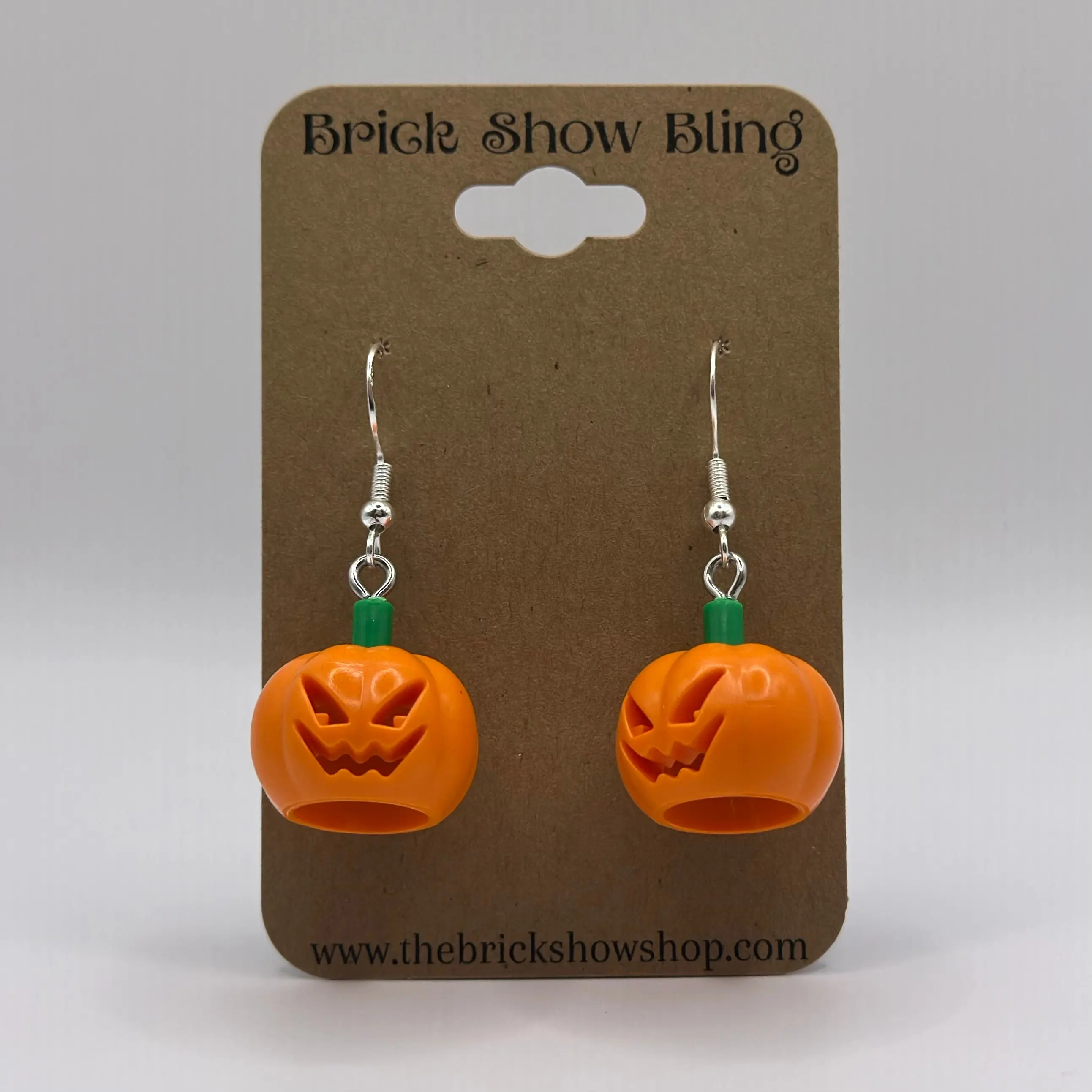 Jack O' Lantern Earrings made from LEGO Parts