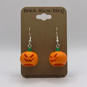 Jack O' Lantern Earrings made from LEGO Parts