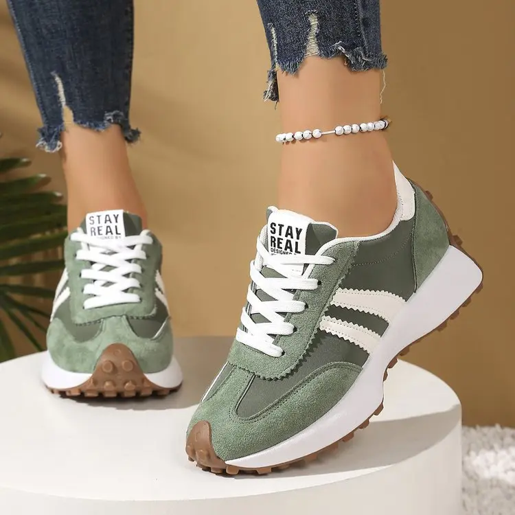 Rain Core | Trendy Stay Real Retro Sneakers | Color-Block Suede & Mesh Design with Chunky Sole – Lightweight, Comfortable and Perfect for Elevating Your Everyday Outfit