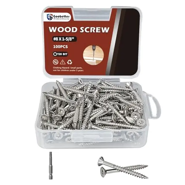 Wood Screws 3 Inch, Deck Screws Torx Screws Exterior Wood Screws Construction Fence Screws 304 Stainless Steel T25 Torx Bit Included