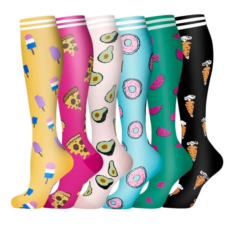 Unisex's Colorful Compression Socks, 6 Pairs Casual Comfy Breathable Socks for Sports Running Hiking, Sports Socks for Men & Women