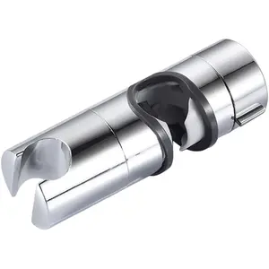 Adjustable Shower Head Holder for 19 to 25mm Slide Bar Chrome Hand Shower Bracket Replacement Universal Bathroom Rail Clamp for Handheld Shower Wand Durable Sliding Bracket for Standard Shower Rails