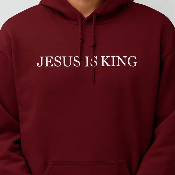 Embroidered Jesus Is King Hoodie, Embroidered Christ Is King Hoodie, Religious Apparel, Christian Gift for Men and Women