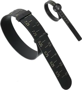 2 count Bracelet Sizer and Ring Measuring Tool Set,  Finger Measure for Ring Size -  Size, Universal Bracelet Measuring Tool for Women Men - UK Sizes (Black)