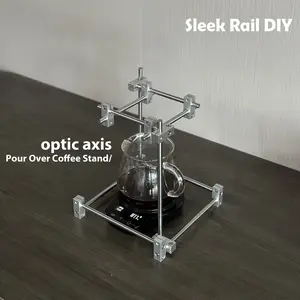 Sleek Rail DIY Pour Over Coffee Stand Kit - Minimalist Metal Axis Holder (No Kettle/Filter)