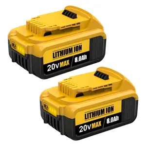8.0Ah Lithium Battery Replacement for Dewalt 20V Battery Lithium-ion MAX DCB200 DCD/DCF/DCG/DCS Series dewalt batteries Stock up