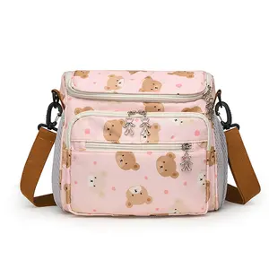 Single Shoulder Crossbody Parent Bag, Casual Baby Diaper Bag with Multiple Pockets, Large Capacity Milk Bottle Storage, Travel Infant Essentials