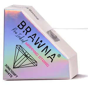 BRAWNA 30 METERS ( 100 FT ) White Brow Mapping String for  and Lip Measuring - PMU, Microblading, Eyebrow Lamination Supplies - Brow Tint Henna eyebrow set