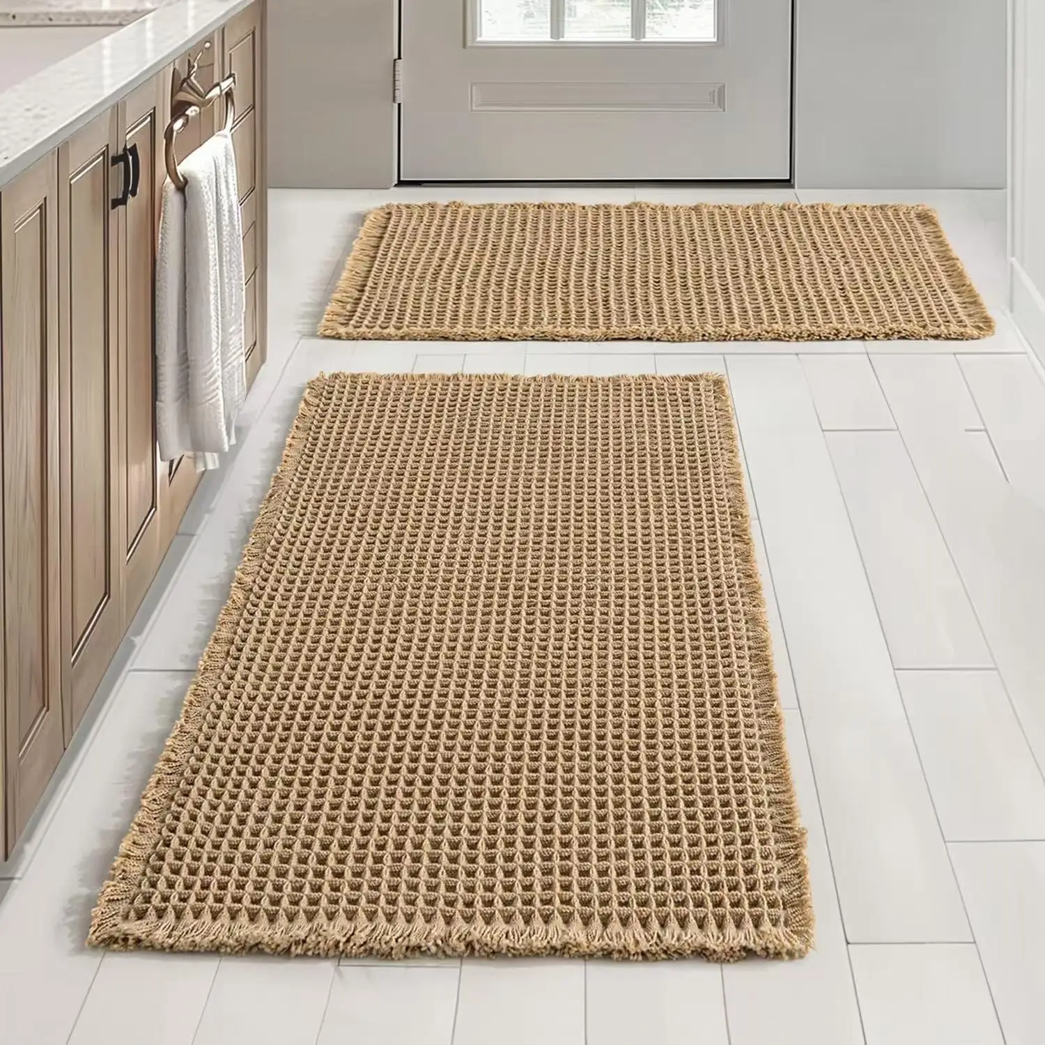 Bathroom Mat, 2 Counts/set Non-slip Bathroom Floor Mat, Bathroom Entrance Absorbent Carpet, Kitchen Floor Mat, Washable Rugs, Home Supplies