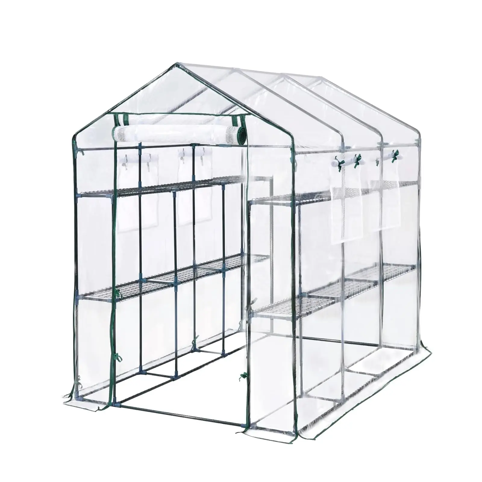85"x56"x77" Heavy Duty Walk-in Greenhouse, 6 Shelves, UV-Resistant, Weatherproof Tent with Mesh Vents - Easy Assembly for Garden