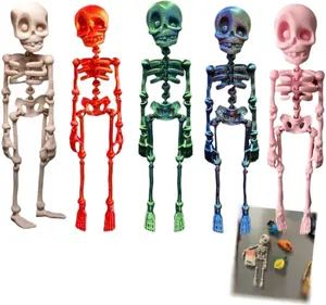 5PCS Poseable Skeleton Fridge Magnet Halloween 3D Printed Articulated Skeleton 5.9in Skull Fridge Magnets with Movable Joints Skull Magnet Fridge Sticker for Kitchen Office Or Locker Decor Gift Goth Magnetic Decoration Set