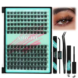 Lash Clusters Kit,144Pcs Eyelash Extension Kit Midnight with Lash Bond and Seal,Lashes Extensions Kit Lash Applicator Tool for Eyelashes Cluster Kit by