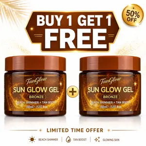 [Buy1 Get1] TanGlow Sun Glow Shimmer Tanning Gel (5.07oz*2) - Smooth Body Care Product, Lightweight for All Skin Types, Bronze Finish, Ideal for Beach Days, Vacations