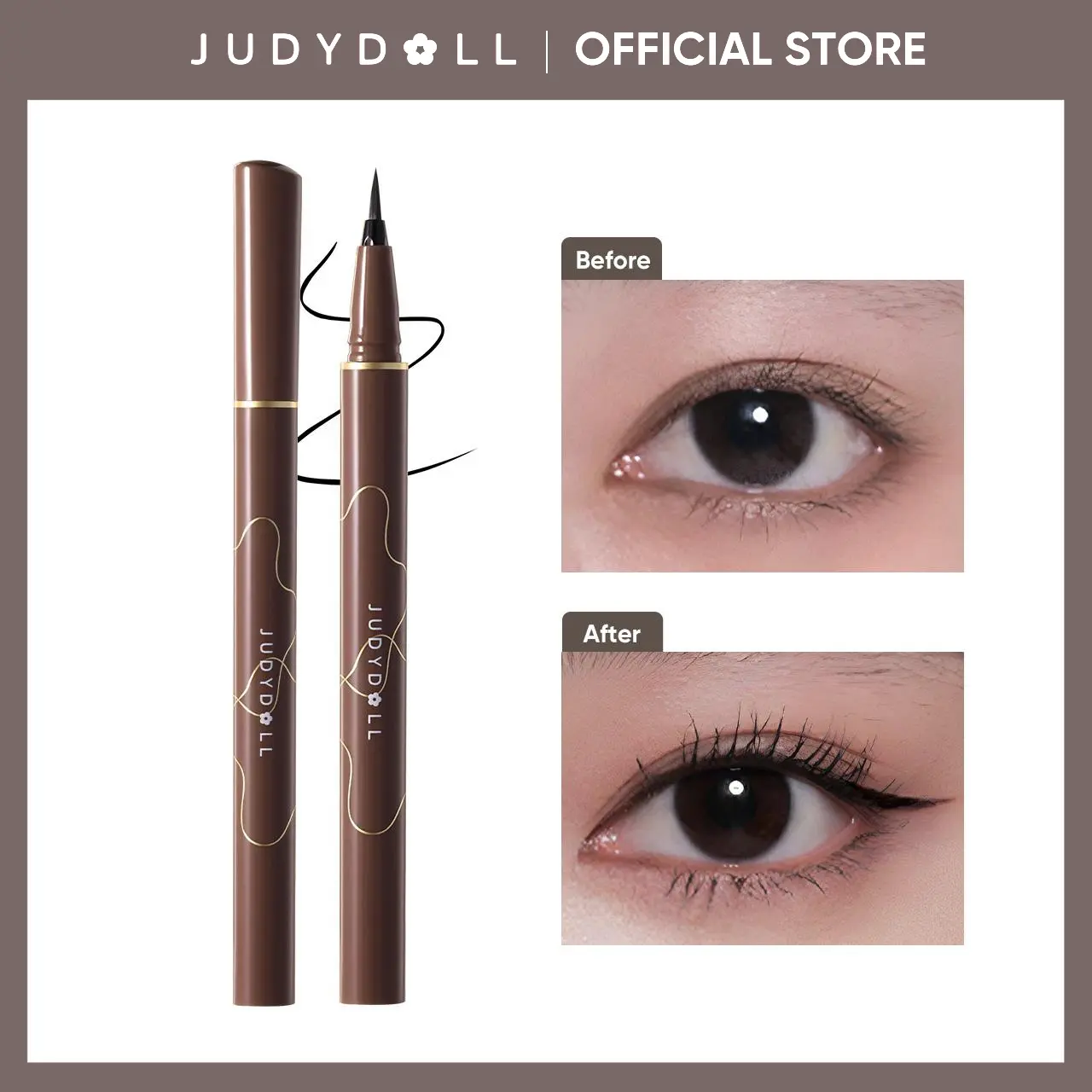 JUDYDOLL Blooming Liquid Eyeliner, Liquid Matte Finish, Long-Lasting Wear, Smooth Texture, Smudge-Resistant, Easy To Remove, For Outer And Inner Eyeliner, High-End Look, Beginner-Friendly, Party, Prom, Refresh Look, Summerwins