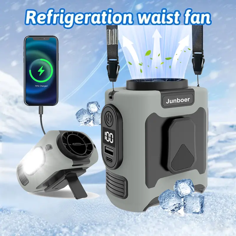 10000mAh Portable Waist Fan Clip On Wearable Belt Personal Fan Rechargeable Battery Operated,5 - View #6