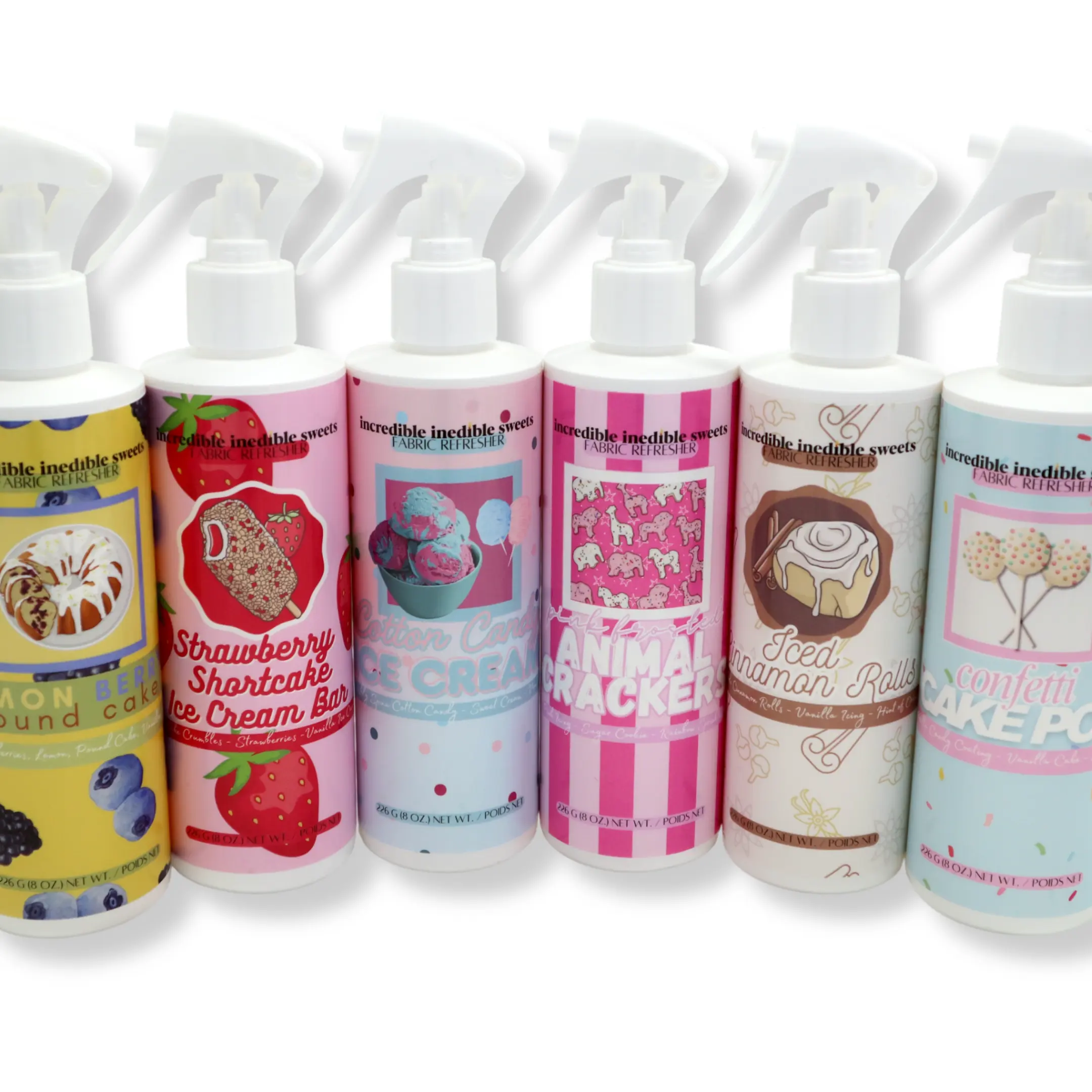Fabric Refresher & Linen Spray - Premium Dessert Scented Fabric Spray - 8 oz. Bottle - Gourmand Linen Spray by incredible inedible sweets - Perfect for couches, chairs, bedding, curtains, cloth vehicle seats and more! Home Fragrance Decor Fragrance Diffus