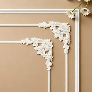 2 Piece Lightweight PU Corner Flower Decorations, Easy Install Wall Decoration, No Damage to Walls, Home and Office Use