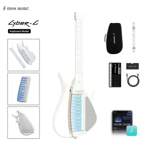 【Music Is Free】Enya CYBER-G Stringless Smart Guitar Portable Foldable Travel Guitar with App-Controlled Chords, Hundreds of Instrument Sounds, Built-In Speaker & Drum Machine, Quick-Learn for Adults/Guitar Beginners,Christmas Gift, TikTokShopHolidayHaul