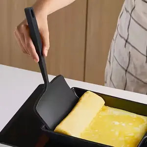 Silicone Wide Face Frying Spatula for Non-Stick Pans, Kitchen Egg Roll Cooking Tool, Durable Silicone Skillet Turner